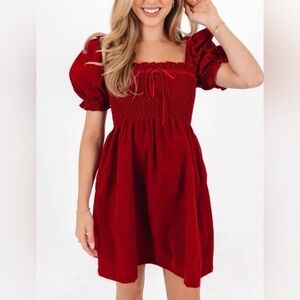 The impeccable pig red Christmas dress